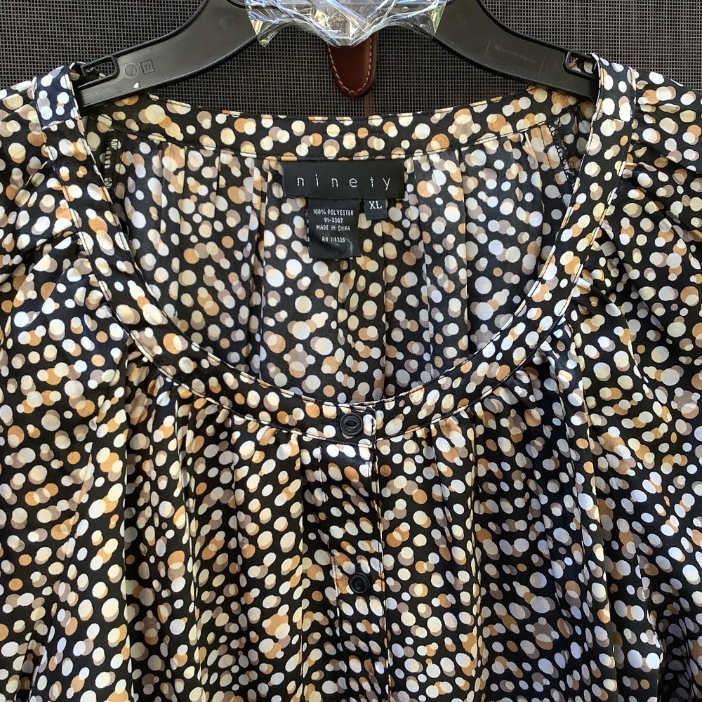 Dressy long sleeve multi colored blouse